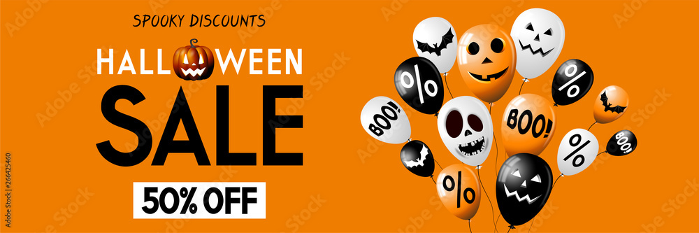 Halloween sale banner -50% - advertisement Halloween sale banner -50% - advertisement