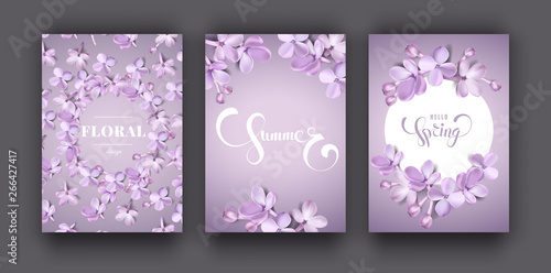 Floral spring background with purple lilac flowers