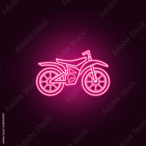 Motorcycle neon icon. Elements of bigfoot car set. Simple icon for websites, web design, mobile app, info graphics