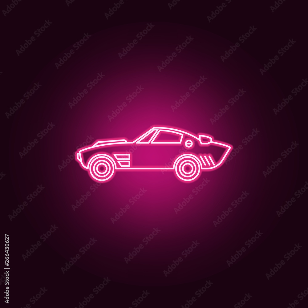 Muscle car neon icon. Elements of bigfoot car set. Simple icon for websites, web design, mobile app, info graphics