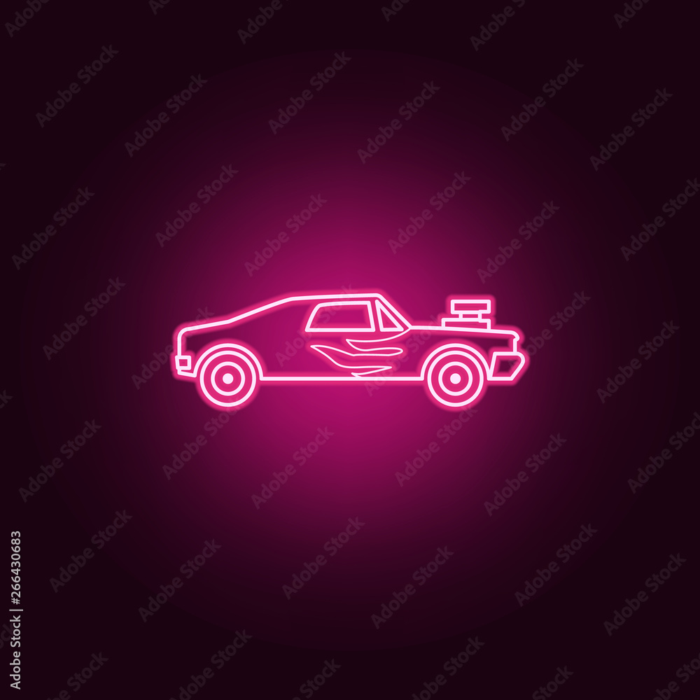 Car Fifties Neon Icon Simple Thin Stock Vector (Royalty, 56% OFF