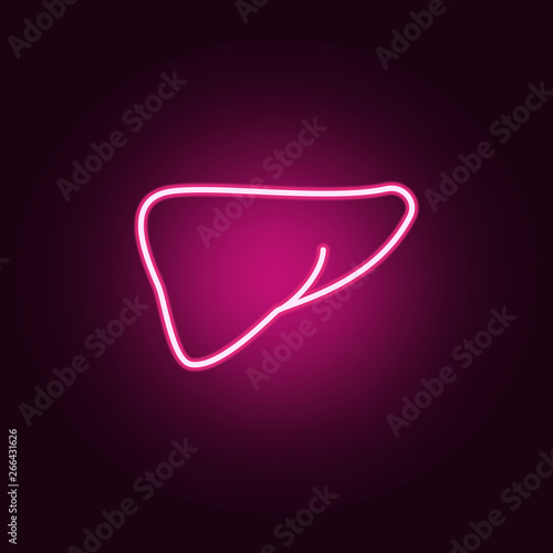 liver neon icon. Elements of body parts set. Simple icon for websites, web design, mobile app, info graphics