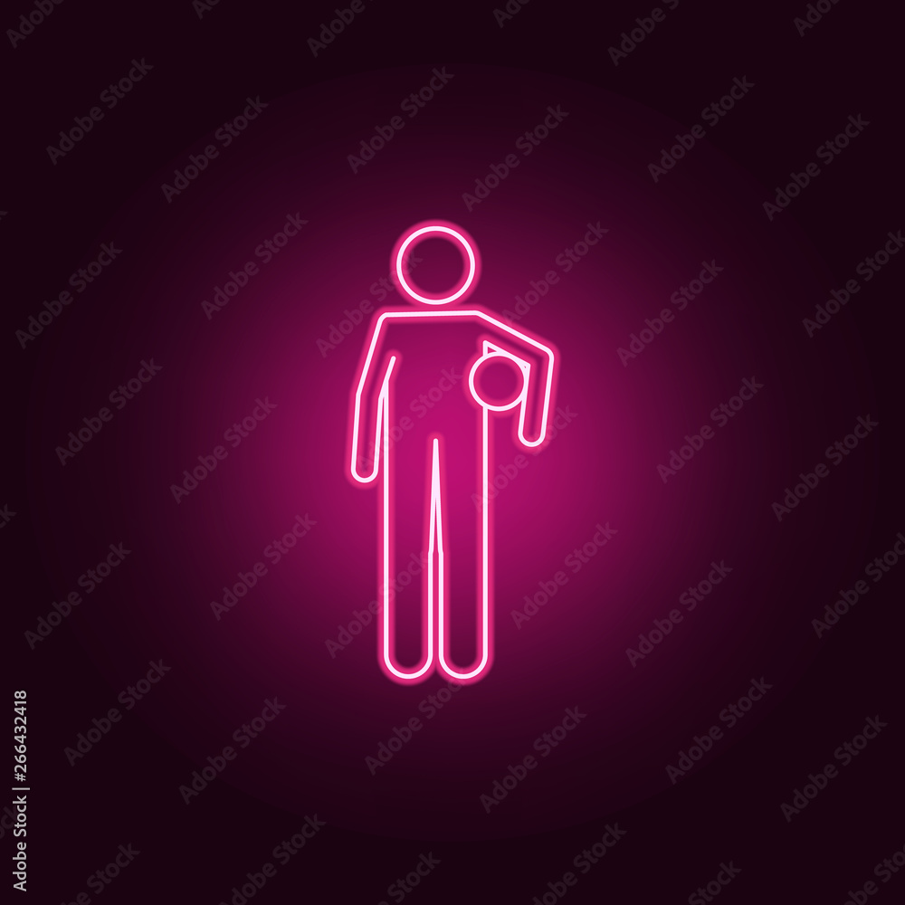football player with the ball in his hands neon icon. Elements of Championship 2018 set. Simple icon for websites, web design, mobile app, info graphics football player with the ball in his hands neon icon. Elements of Championship 2018 set. Simple icon for websites, web design, mobile app, info graphics