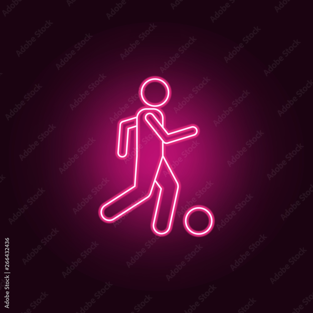 soccer player with a ball neon icon. Elements of Championship 2018 set. Simple icon for websites, web design, mobile app, info graphics soccer player with a ball neon icon. Elements of Championship 2018 set. Simple icon for websites, web design, mobile app, info graphics