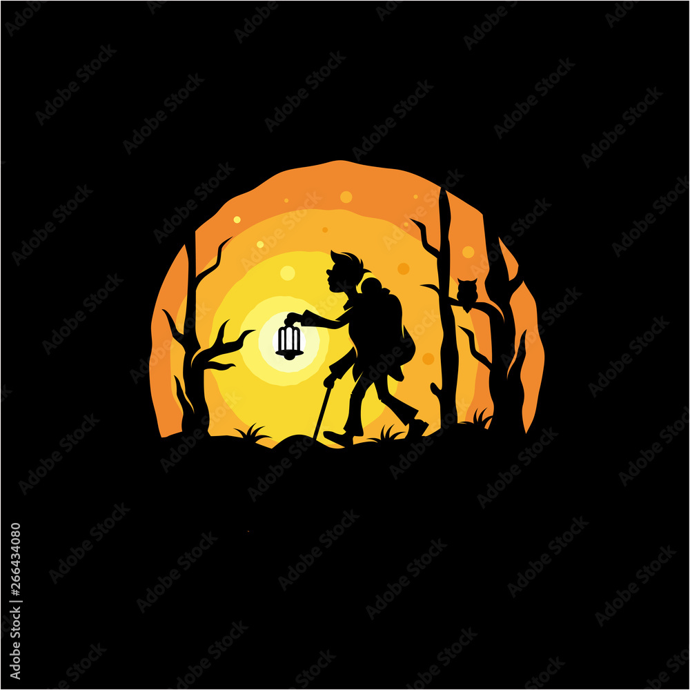 night adventure logo design,vector,illustration