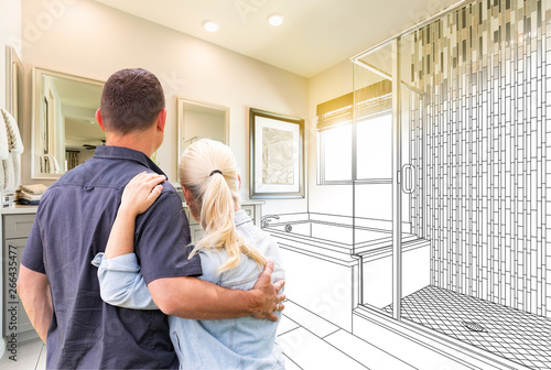 Couple Facing Bathroom Draw...