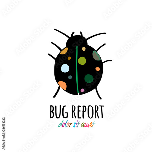 Funny beetle icon for your design