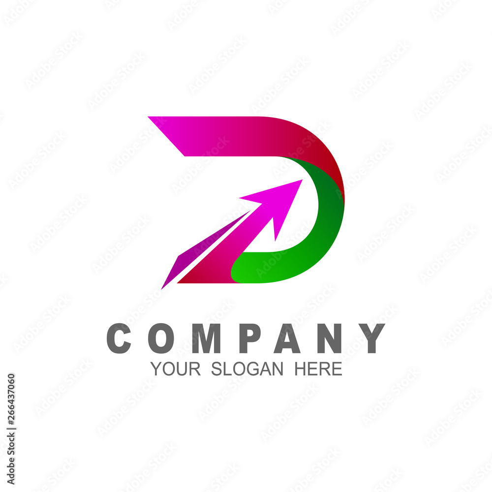 Initial letter d arrow logo design template, up arrow logo Initial letter d arrow logo design template, up arrow logo
