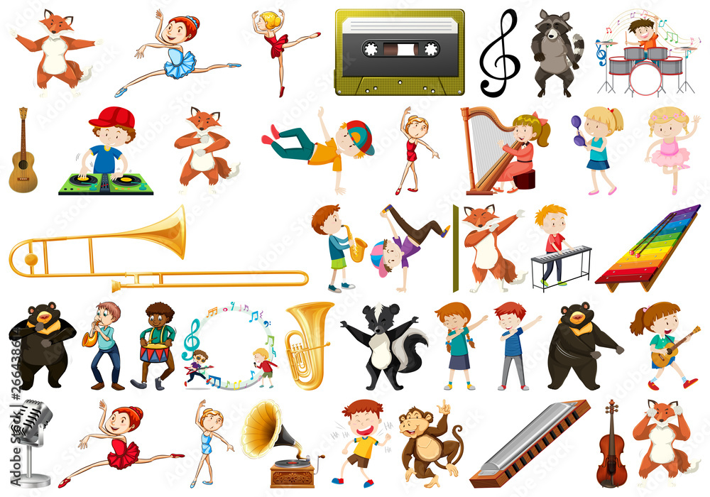 Set of music instrument Set of music instrument