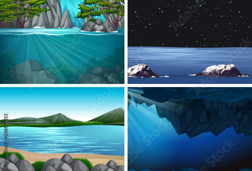 set of water background scenes