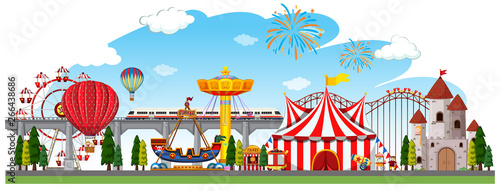 A circus panorama scene
