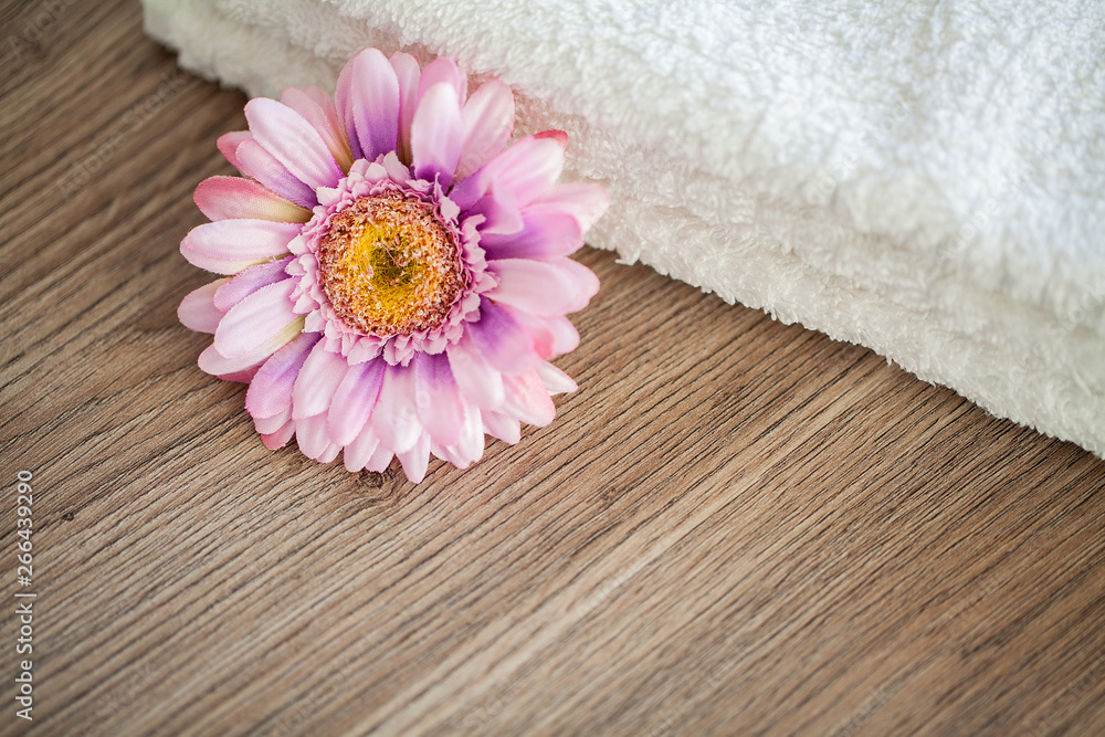 Spa. White Cotton Towels Use In Spa Bathroom. Towel Concept. Photo For Hotels and Massage Parlors. Purity and Softness. Towel Textile Spa. White Cotton Towels Use In Spa Bathroom. Towel Concept. Photo For Hotels and Massage Parlors. Purity and Softness. Towel Textile