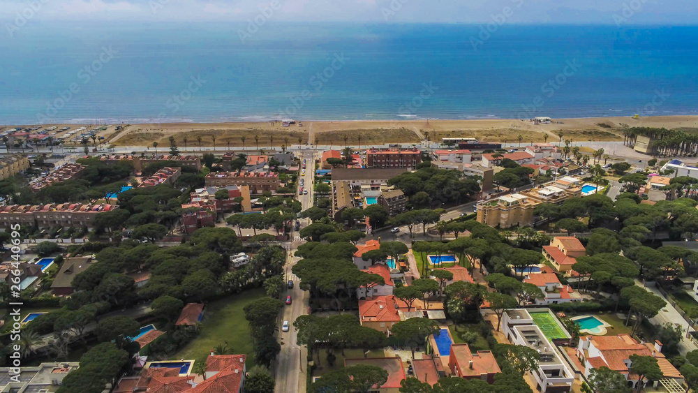 Obraz Aerial view in residential area of Barcelona. Castelldefels. Spain.