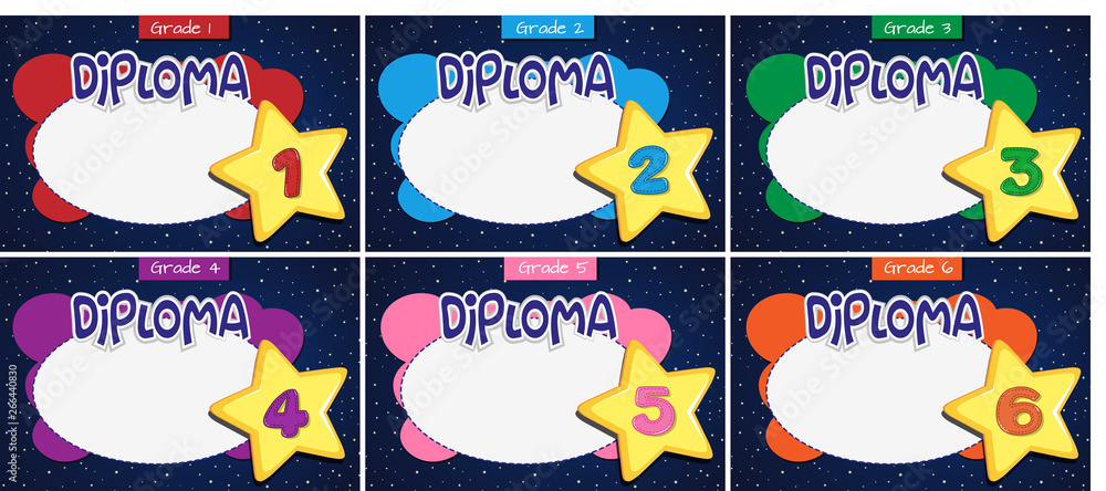 set of different diplomas set of different diplomas