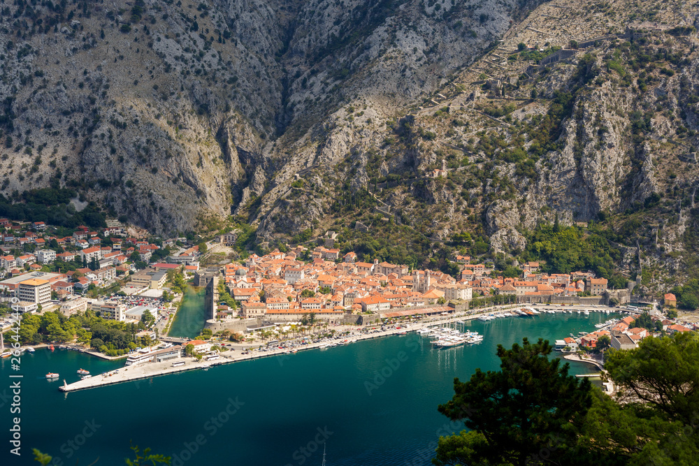 Kotor, Montenegro. Seen from above	