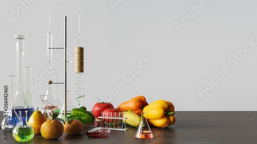 Modified Vegetables and Fruits 3D Rendering