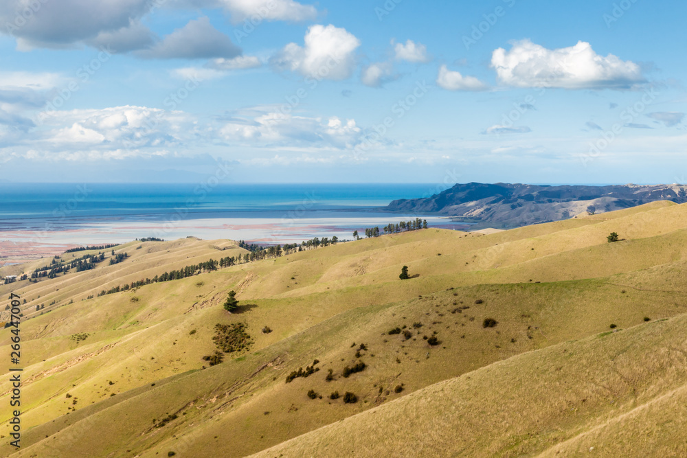 Wither Hills with Wairau Lagoons and Cook Strait, South Island, New Zealand Wither Hills with Wairau Lagoons and Cook Strait, South Island, New Zealand