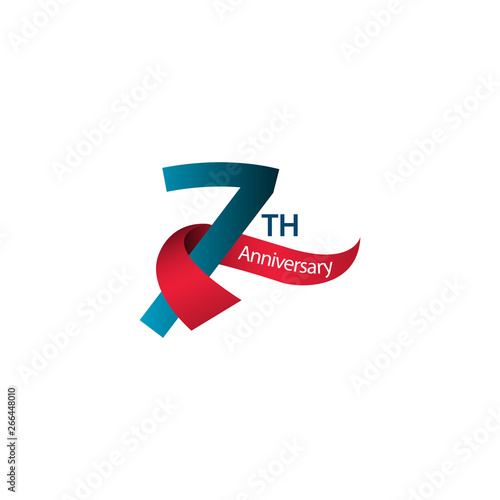 7 Th Anniversary Vector Template Design Illustration