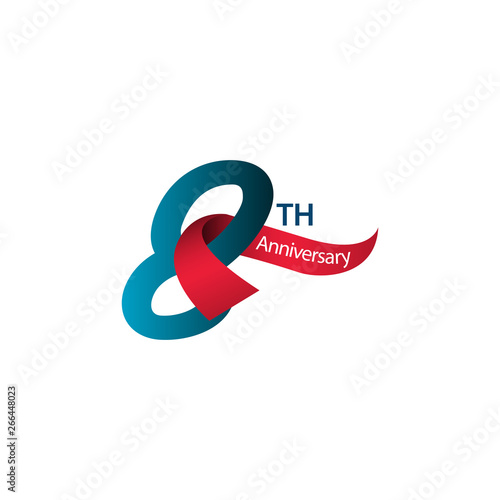 8 Th Anniversary Vector Template Design Illustration