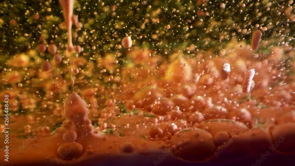 swirling the color oil drops in space around the mirror pool in extreme depth effect 60fps swirling the color oil drops in space around the mirror pool in extreme depth effect 60fps