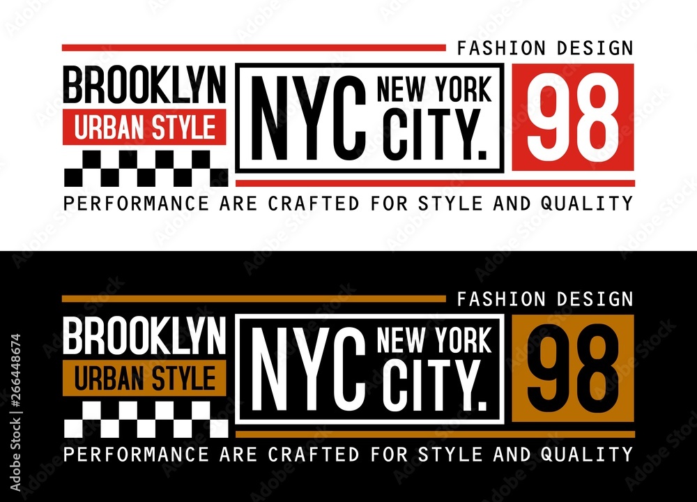 New York City Brooklyn 98 design vector typography varsity for print t ...
