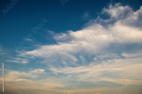 Fototapeta Naklejka Na Ścianę i Meble -  Deep blue sky and white cloud background.Beautiful sky of cirrus clouds.