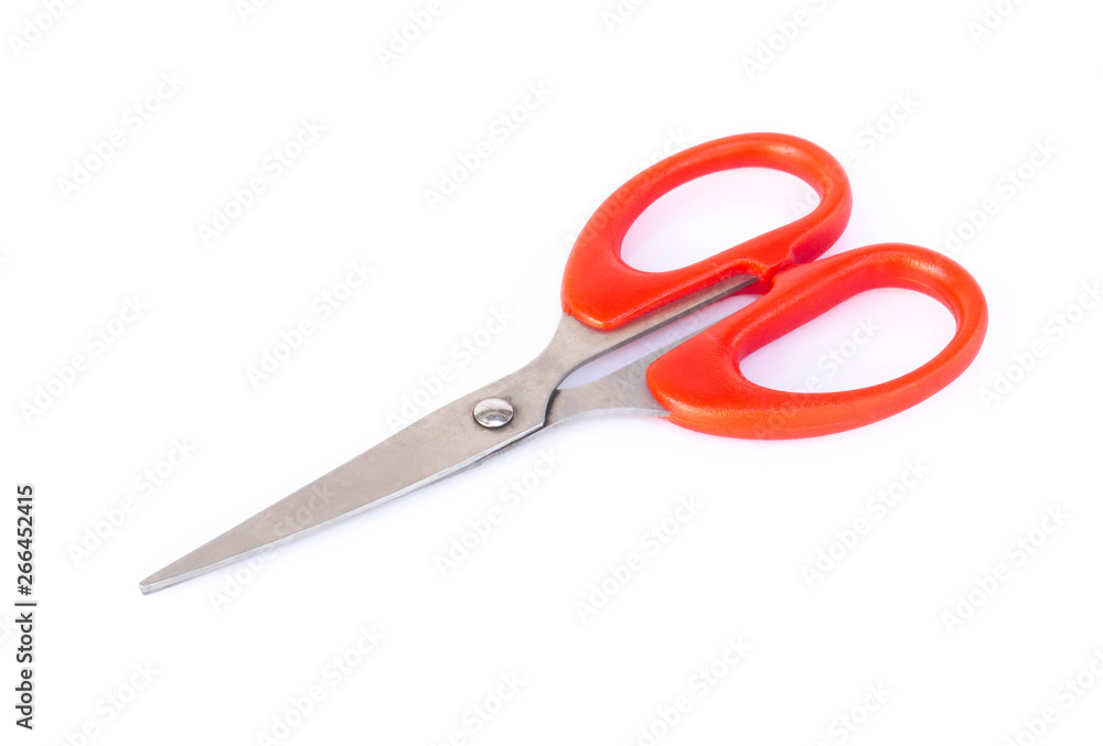 Red scissors isolated on white background Red scissors isolated on white background