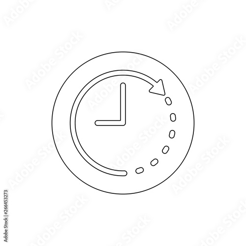 clock arrow outline icon. Signs and symbols can be used for web, logo, mobile app, UI, UX