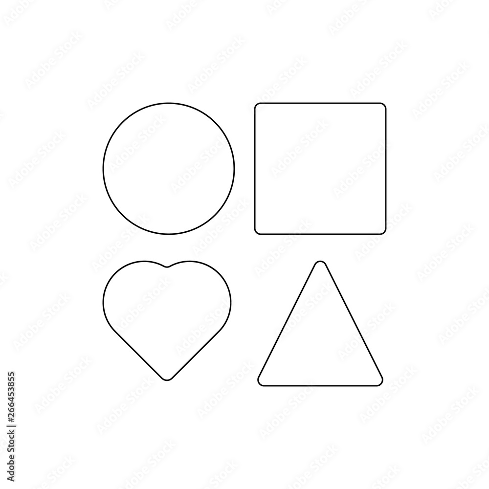 square circle triangle heart outline icon. Signs and symbols can be used for web, logo, mobile app, UI, UX square circle triangle heart outline icon. Signs and symbols can be used for web, logo, mobile app, UI, UX