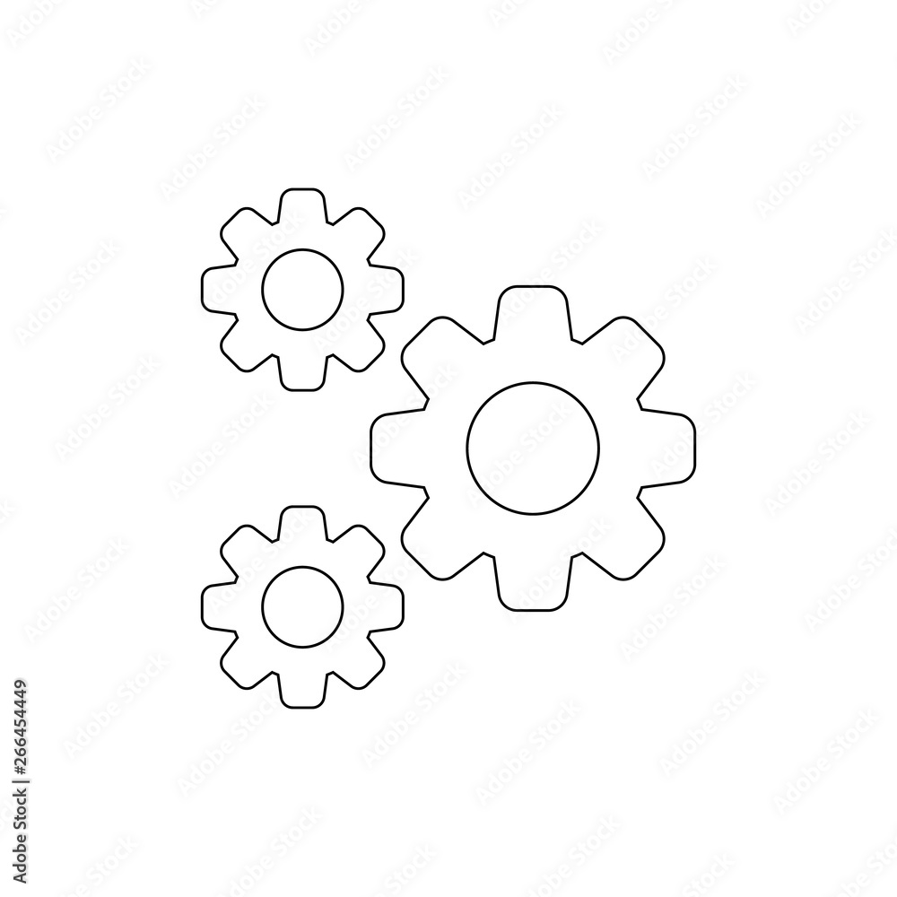 settings gears outline icon. Signs and symbols can be used for web, logo, mobile app, UI, UX settings gears outline icon. Signs and symbols can be used for web, logo, mobile app, UI, UX