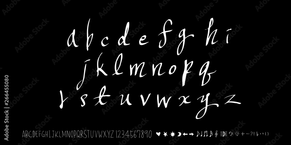 Obraz premium 벡터 문자 / 손으로 쓴 글씨체