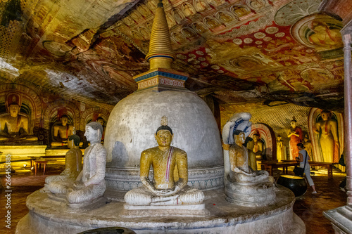 Buddha Statue and Stupa in Dambulla Cave Temple