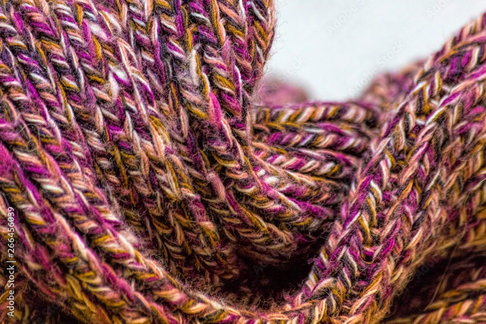 Motley wool scarf closeup