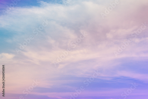 Beautiful sky and clouds in soft pastel color.Soft cloud in the sky background colorful pastel tone.