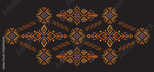 Ethnic style vector illustration African ornament Polynesian handicraft Scandinav embroidery
