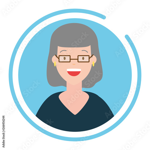 woman portrait round icon