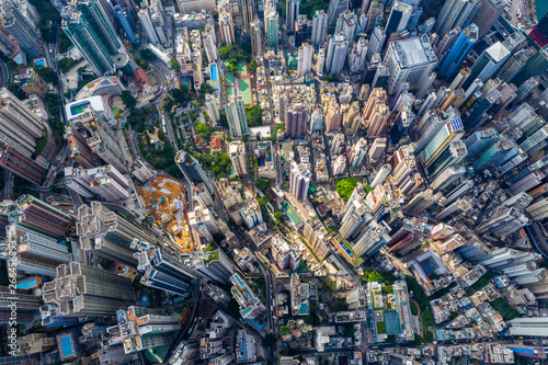 Photography Aerial view of Hong Kong city