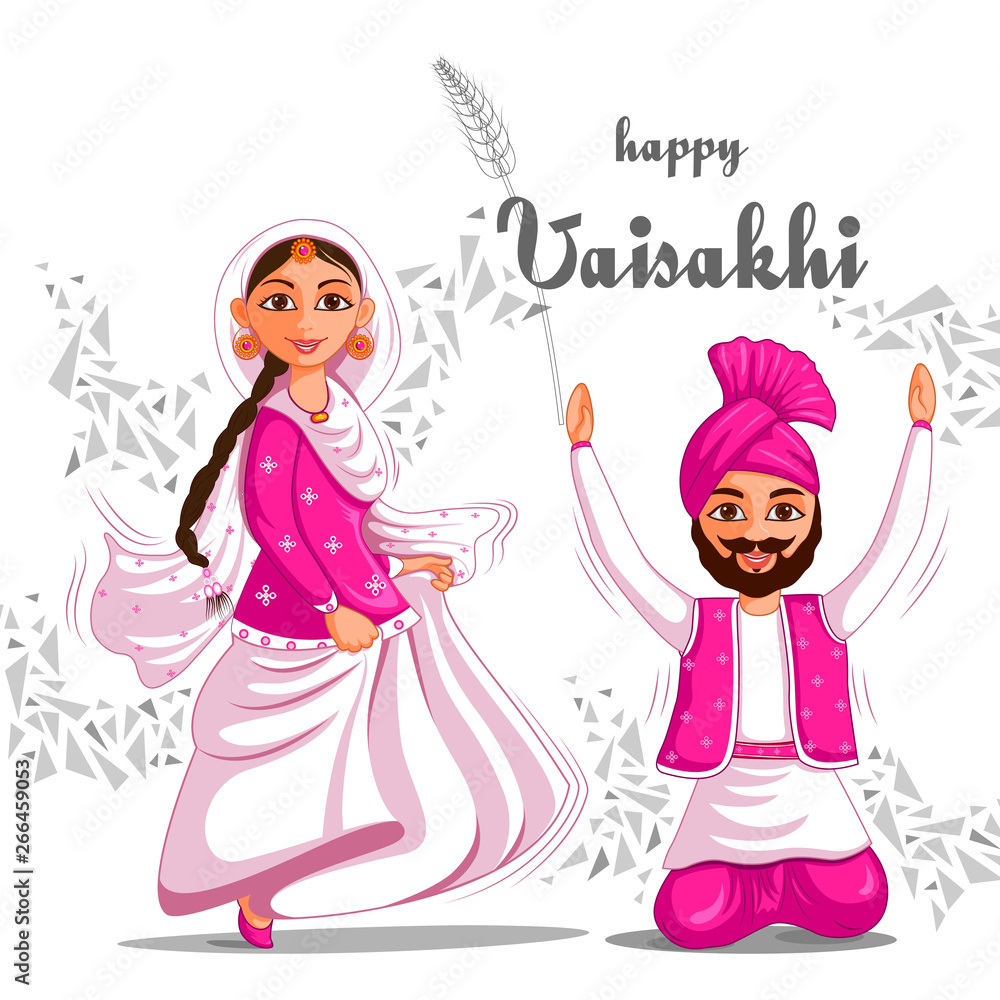 vector illustration of Greetings background for Punjabi New Year festival Vaisakhi celebrated in Punjab India vector illustration of Greetings background for Punjabi New Year festival Vaisakhi celebrated in Punjab India
