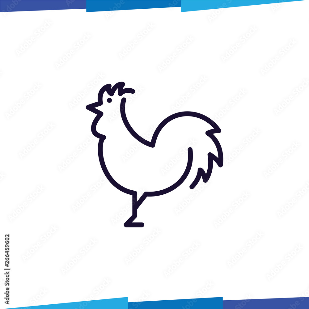 Fototapeta premium Rooster line logo vector template