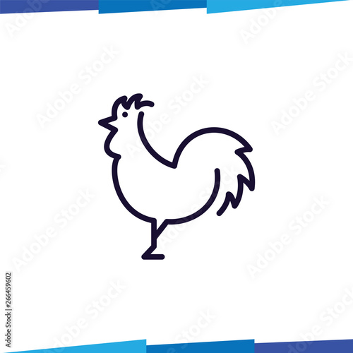 Rooster line logo vector template