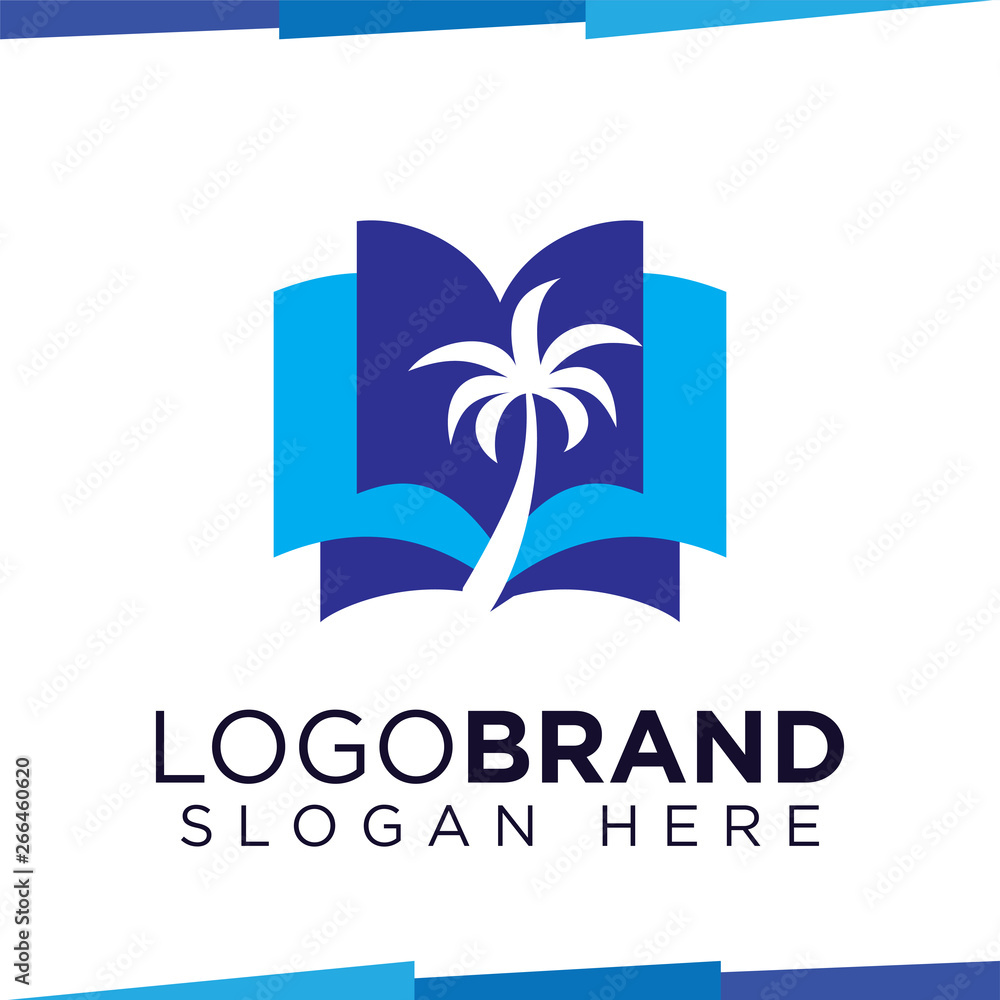 Obraz premium Tree Book logo vector template