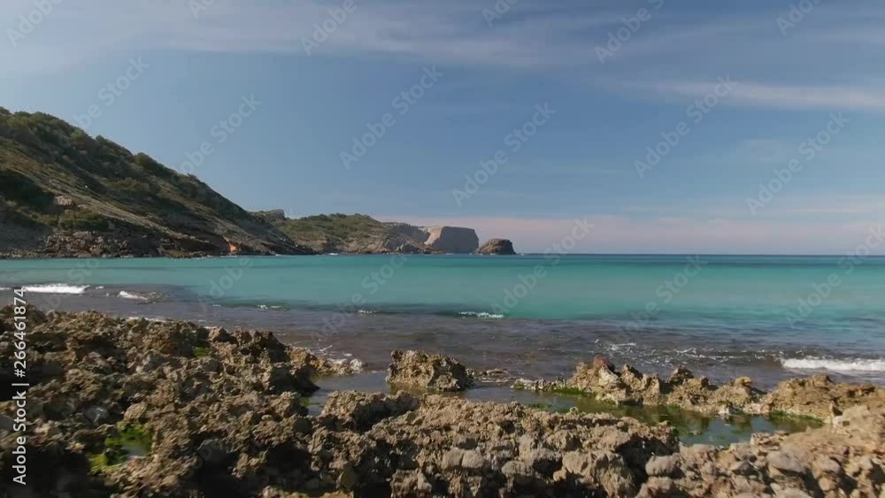 Flying over Algaiarens beach, Minorca Flying over Algaiarens beach, Minorca