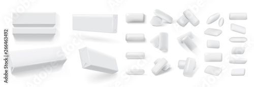 isolated white paper packaging for chewing gum on a white background 