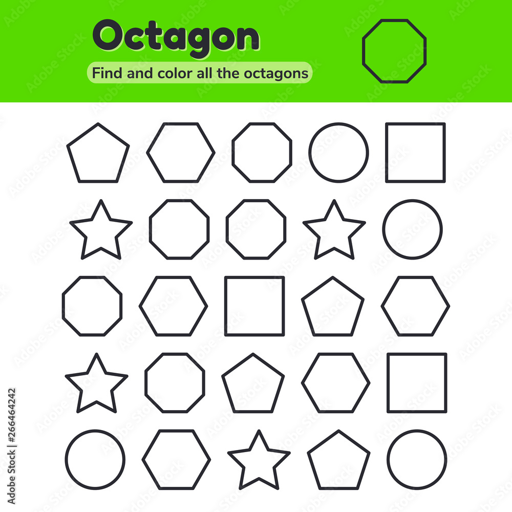 Vector illustration. Educational worksheet for kids kindergarten