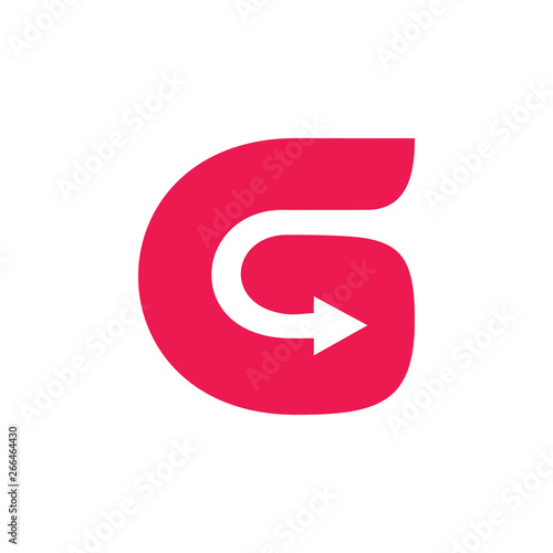 letter g simple curves arrow logo vector