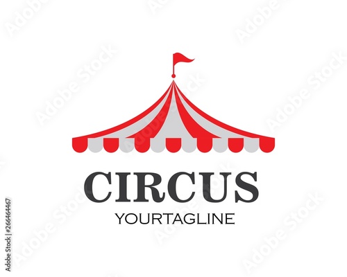 Circus tent logo template. Vector