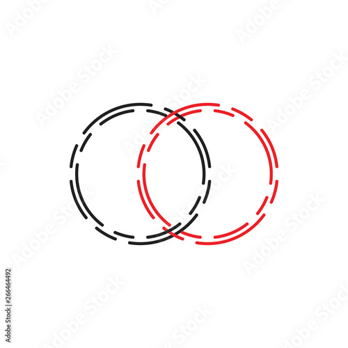 stripes linked circle object simple logo vector