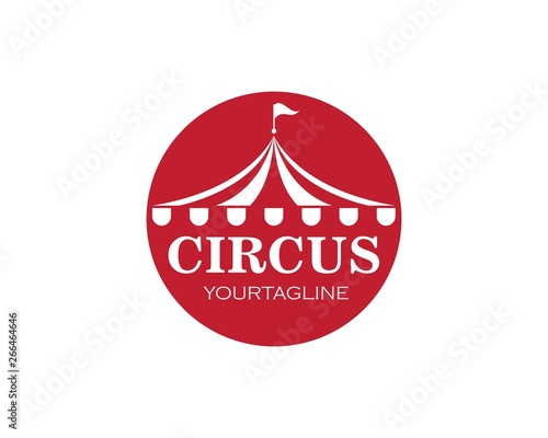 Circus tent logo template. Vector