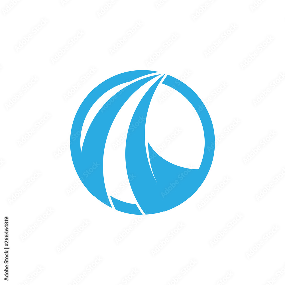 abstract fast blue waves circle geometric logo abstract fast blue waves circle geometric logo