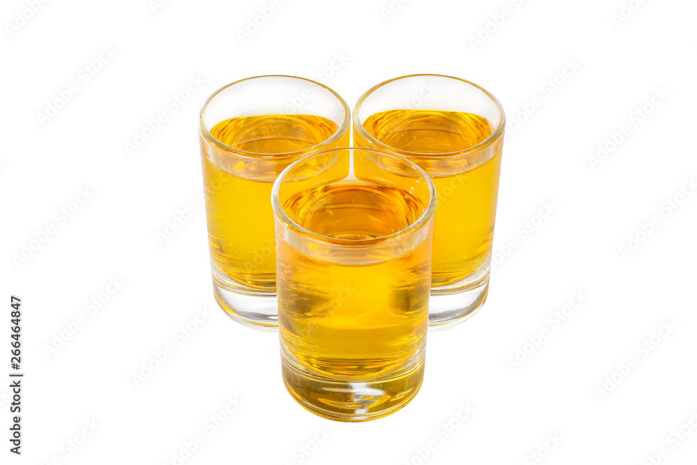 Summer yellow cocktail on isolated white background Summer yellow cocktail on isolated white background